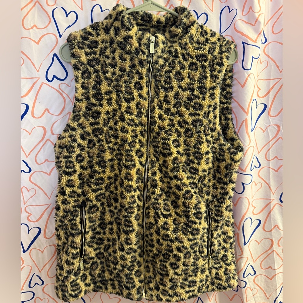 Calvin Klein Leopard Print Fleece Vest